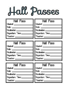 Freebie Hall Pass Template Editable In Google Docs Drawings