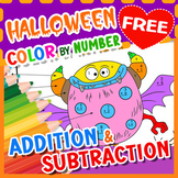 FREEBIE Halloween Color by Number Addition and Subtraction Facts, Halloween Math