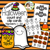 FREEBIE Halloween Counting Clip cards - Numbers 1-20