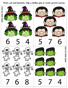 👉 * NEW * Halloween Number Cards 1-6 (teacher made)