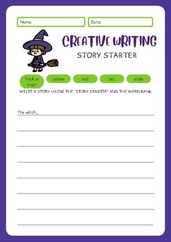 FREEBIE Halloween Creative Writing worksheets by Christinafreeprints