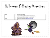 FREEBIE Halloween Following Directions with Prepositions