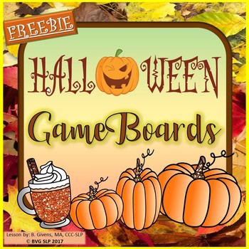 Preview of FREEBIE Halloween Game Boards NO PREP NO PRINT - Teletherapy