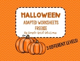 FREEBIE!- Halloween Leveled Journal Worksheet! 3 Levels! A