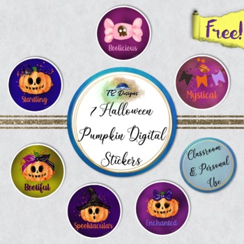 Preview of FREEBIE Halloween Pumpkin Reward Stickers Moveable Pieces