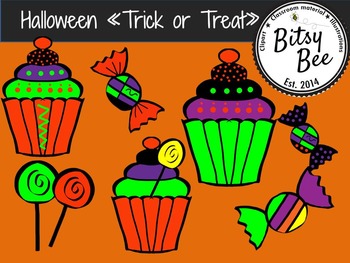 Preview of FREEBIE Halloween "Trick or Treat" (Bitsy Bee Clip Art)