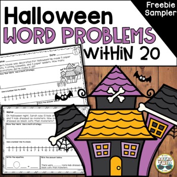 Preview of FREEBIE- Halloween Word Problems within 20- Addition and Subtraction