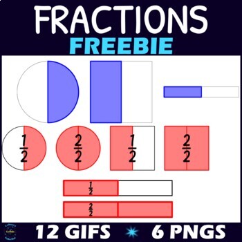 Preview of Fractions Clipart and GIFs FREEBIE - Halves