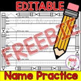 EDITABLE Name Writing Practice Worksheets Handwriting House FREEBIE