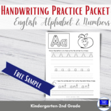 FREE SAMPLE: Handwriting Practice Packet (English Alphabet