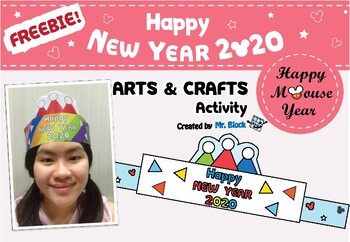 Preview of FREEBIE!  Happy New Year Activities 2020 ( New Year Art Craft 2020)