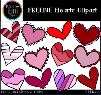 Preview of FREEBIE Hearts Clipart / Valentine's Day Clipart