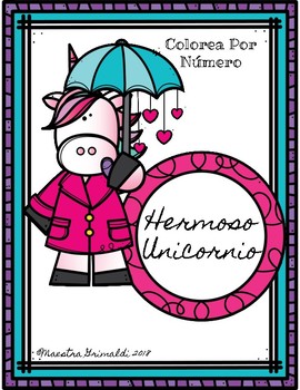 FREEBIE/Hermoso Unicornio/Colorea Por Número by Maestra Grimaldi