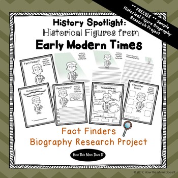 Preview of FREEBIE - History Biography Research Report Project | Thomas Jefferson