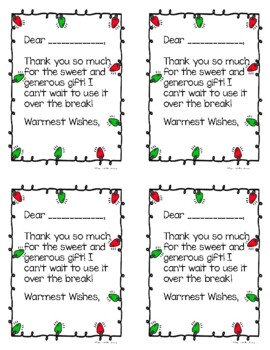 FREEBIE Holiday Thank You Notes {Editable} by BrightIdeasforTeaching