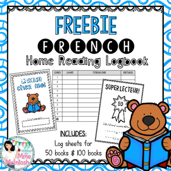 Preview of FREEBIE Home Reading Logbook - Livret pour la lecture chez moi