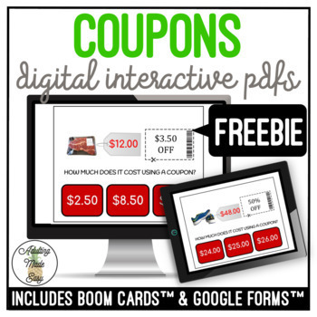 Preview of FREEBIE How Much Does It Cost With Coupons? Digital Activity