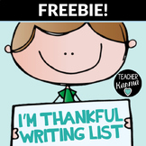 FREEBIE ~ I Am Thankful Lists ~ Thanksgiving ~ Gratitude ~ Giving Thanks