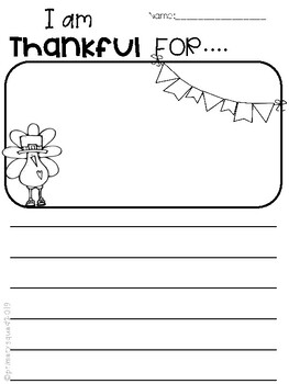 FREEBIE I am Thankful For Writing Papers by My Primary Squad TpT