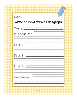 FREEBIE Informative Paragraph Writing Frame (Primary) | TpT