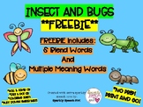 FREEBIE! Insects and Bugs Worksheets: S Blends and Multiple Meaning Words
