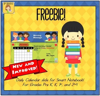 Preview of FREEBIE! Interactive Calendar for SMART Board PK, K, 1st