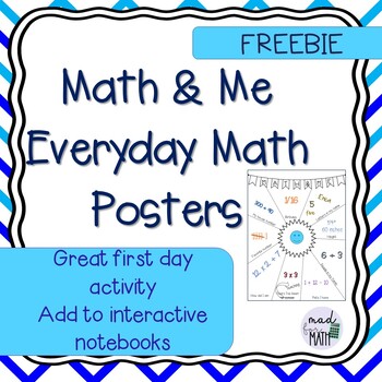 Preview of FREEBIE Math & Me Poster Activity - Interactive Notebooks 1st Days of School