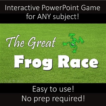 Preview of FREEBIE: Interactive PowerPoint Game:  The Great Frog Race -- ANY subject