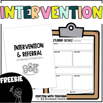 Preview of Intervention & Referral Planning and Student Data Tracker Templates {FREE}{EDIT}