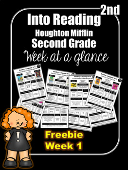 Preview of FREEBIE Into Reading Second Grade Week at a Glance Houghton Mifflin Harcourt HMH
