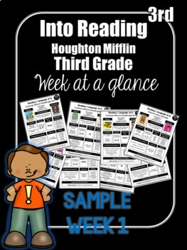 Preview of FREEBIE Into Reading Third Grade Week at a Glance Houghton Mifflin Harcourt HMH