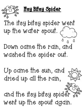 Preview of FREEBIE Itsy Bitsy Spider Poem