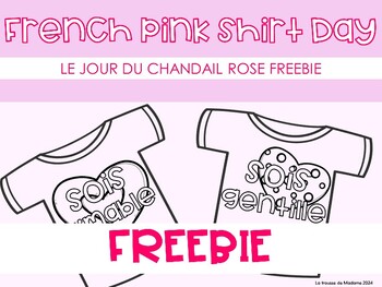 Preview of Journee du Chandail Rose Freebie| Pink Shirt Day Activity FREEBIE| FRENCH