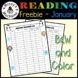 FREEBIE! January Reading Log *B&W and Color* Penguin & Balloons