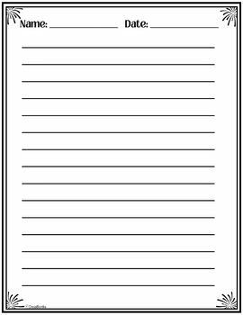 FREEBIE January Themed Lined Paper Writing Center Winter Writing