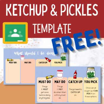 Preview of FREEBIE - Ketchup and Pickles Template - Use with Google Slides