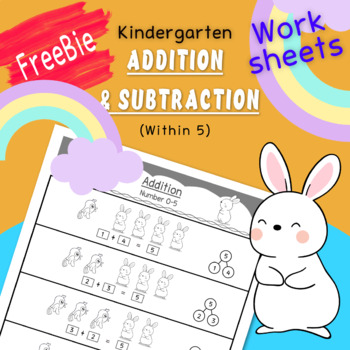 Preview of FREEBIE-Kindergarten Addition and Subtraction (within 5) Worksheets, Number Bond