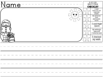 FREEBIE: Kindergarten First Grade Writing Journal: Back to School