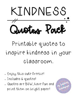 freebie kindness quotes pack by ms katelinns kaleidoscope tpt