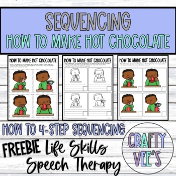 Preview of FREEBIE-LOW PREP-Sequencing-How to Make Hot Chocolate-Life Skills-Speech Therapy