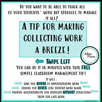 Preview of FREEBIE Late Homework Notice Time-saving Class Management Tips!