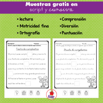 Freebie!! Lecturas De Comprensión Recortables!! By Escuela Bonita