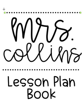 FREEBIE! Lesson Plan Book Cover Page (EDITABLE!) by Happy Teaching