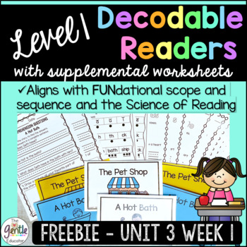 Preview of FREEBIE - Level 1 - Decodable Reader & Trick Word, Comp., Fluency Practice