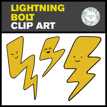 Preview of FREEBIE - Smiling Lightning Bolt clip art - 6 images