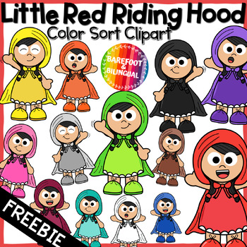 Preview of FREEBIE Little Red Riding Hood Clipart - Color Sort Fairy Tale Clipart
