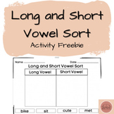 FREEBIE - Long vs Short Vowel Sound Sort