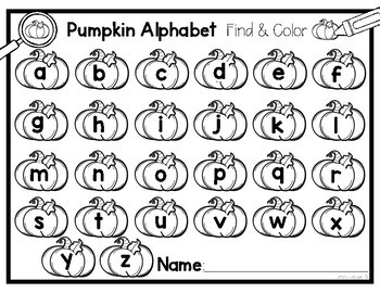 lowercase letters alphabet pumpkins by the kinder life