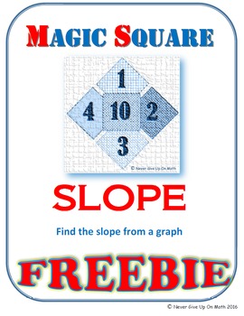 Preview of FREEBIE MAGIC SQUARE - Find the slope from graphs