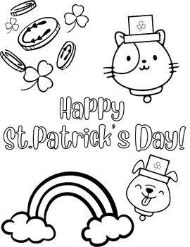 Preview of FREEBIE MARCH coloring page March Activity March Craft St. Patrick's Day